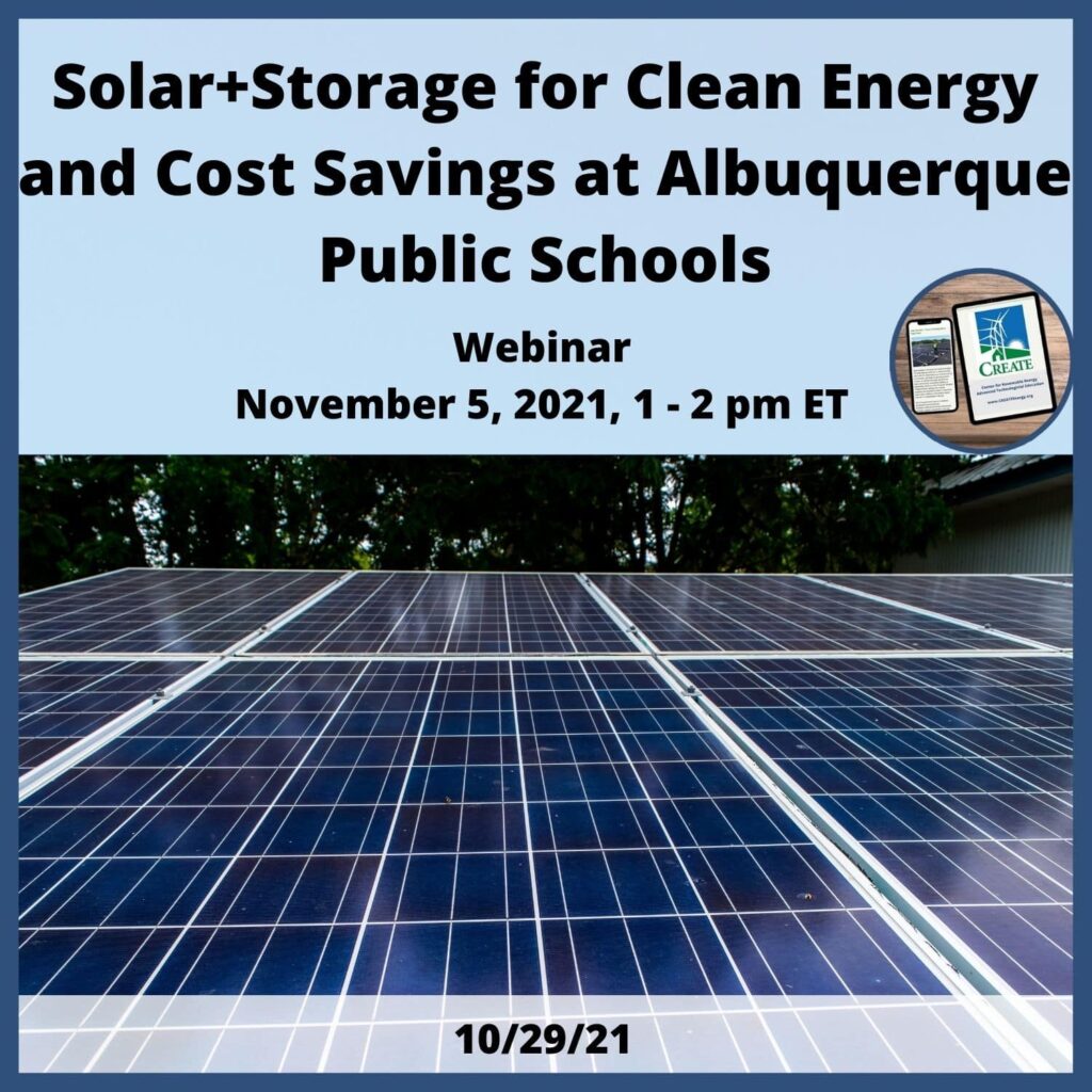 View the News Post, "Solar+Storage for Clean Energy and Cost Savings at Albuquerque Public Schools" - 11/29/21