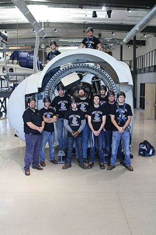 Students from the Iowa Lakes Community College Wind Energy Program