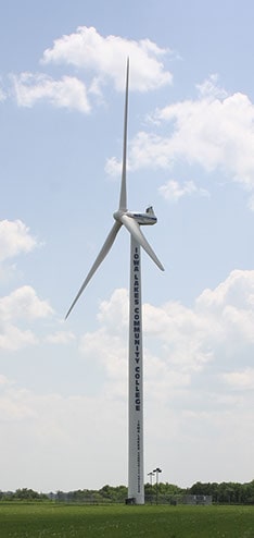 Wind turbine at Iowa Lakes Community College