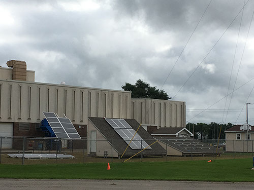 Building with solar panels at Madison Area Technical College