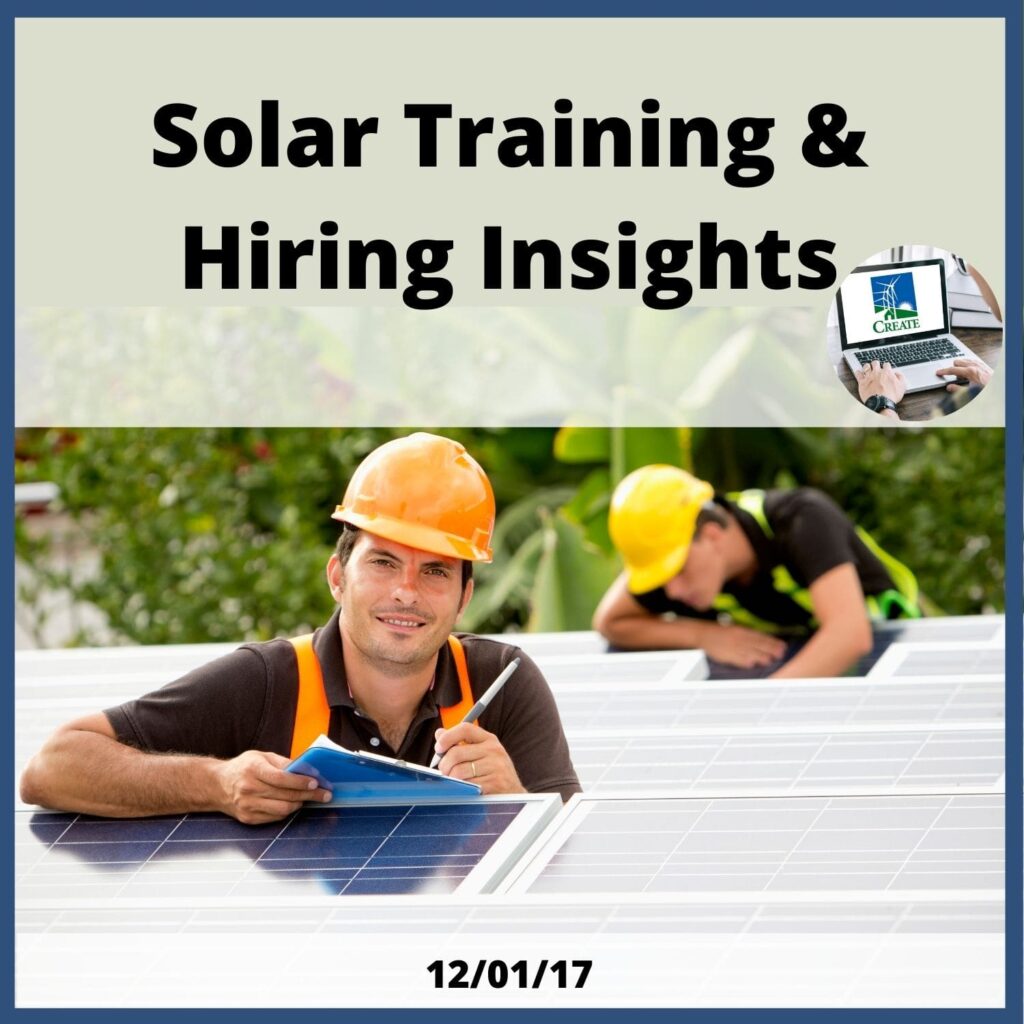 Solar Training & Hiring Insights Webinar - 12/1/17