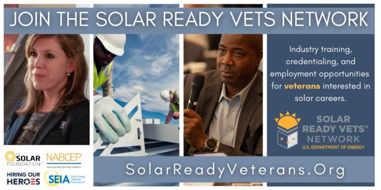 Images and text about the Solar Ready Vets Network
