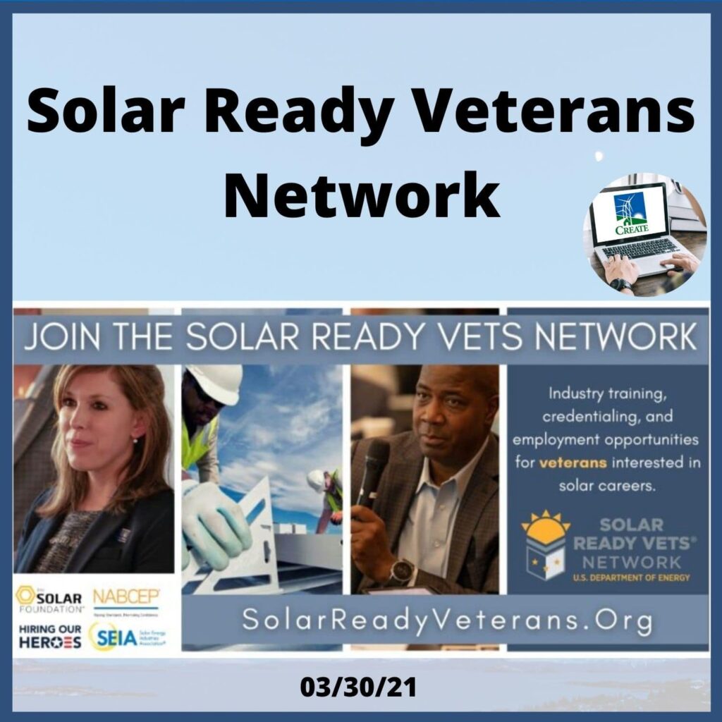 Solar Ready Veterans Network Webinar - 3/30/21