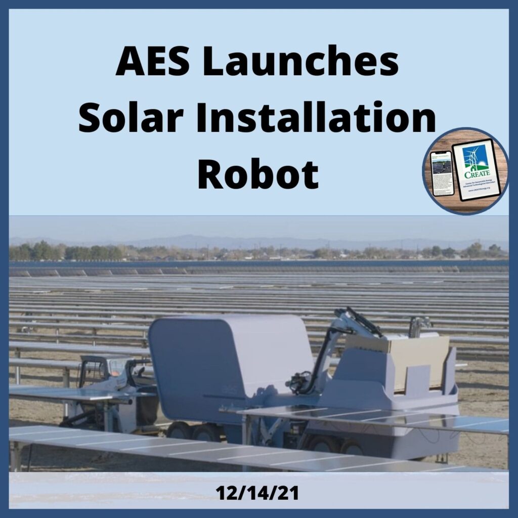 View the News Post, "AES Launches Solar Installation Robot" - 12/14/21