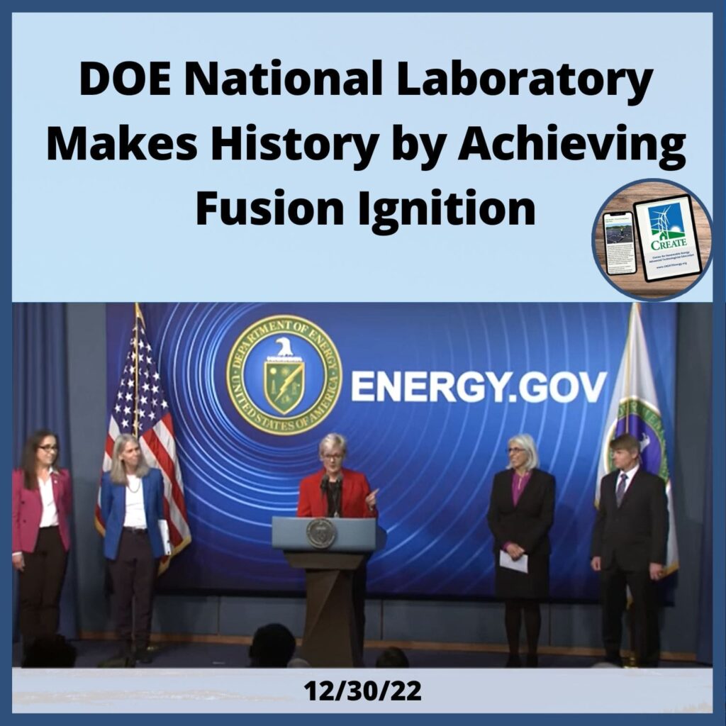 DOE National Laboratory Makes History by Achieving Fusion Ignition