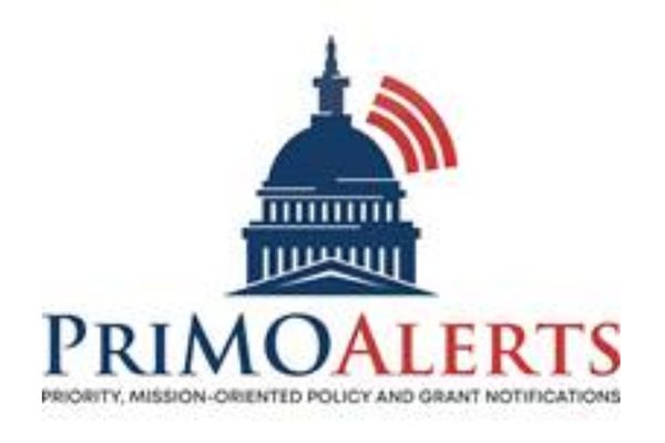 Primo Alerts. White House. U.S. Department of Energy Logo.