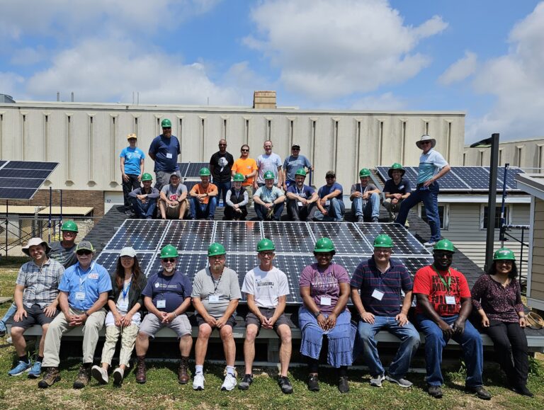 Wisconsin Solar Institute participants around solar installation