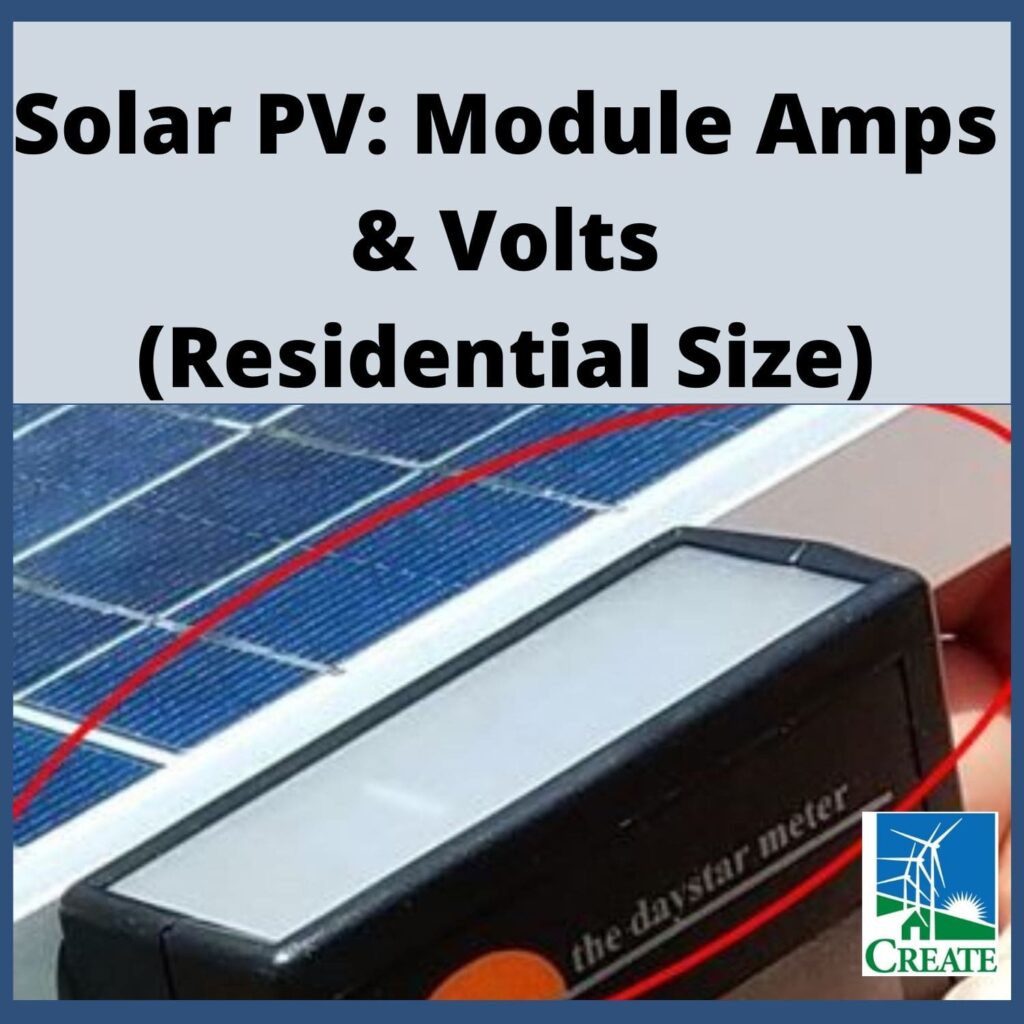 Solar PV Module Amps & Volts. Solar Panel & meter.