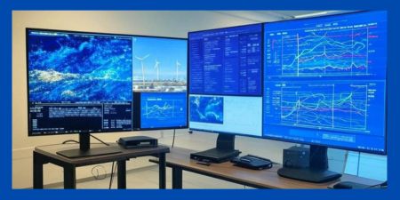 Computers with data sets and wind turbines