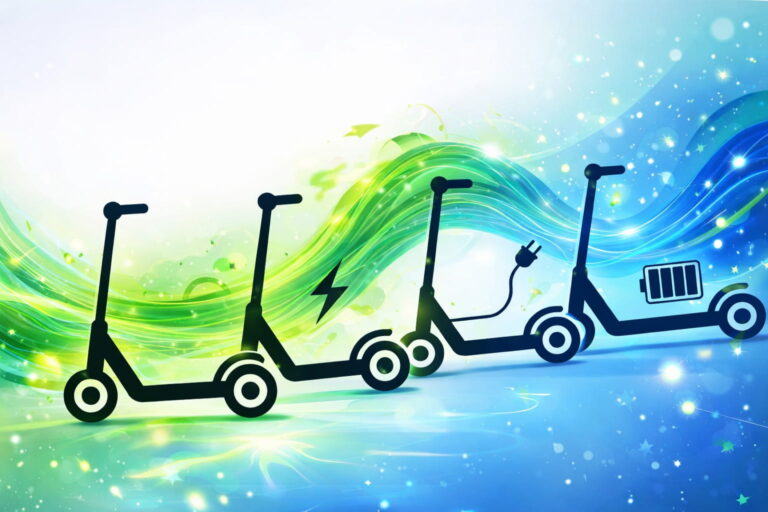 Four e bikes and chargers