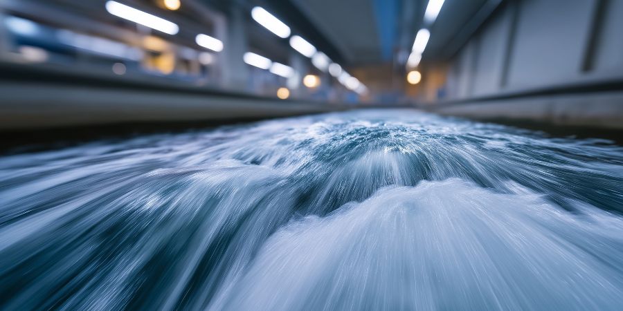 Water running through system.