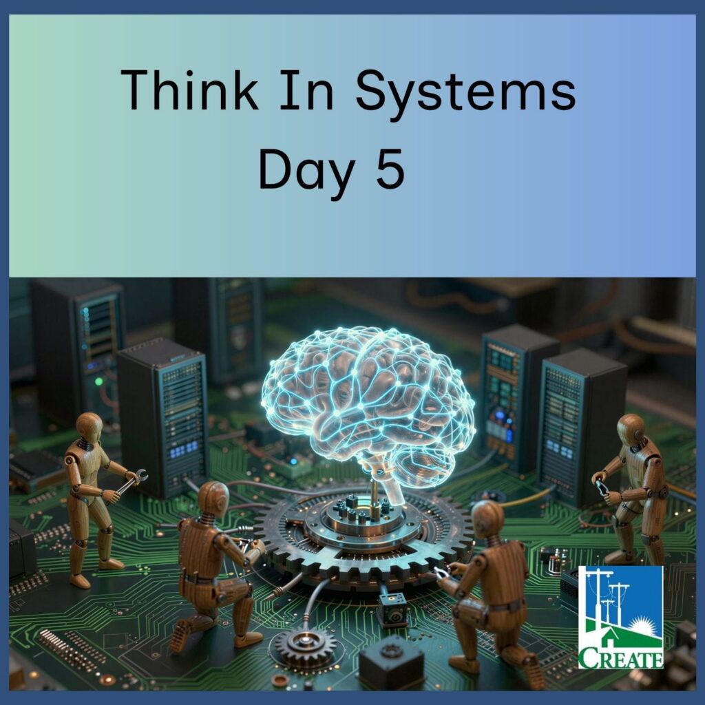 Think In Systems Day 5 A Brain with little people inside of a mini computer
