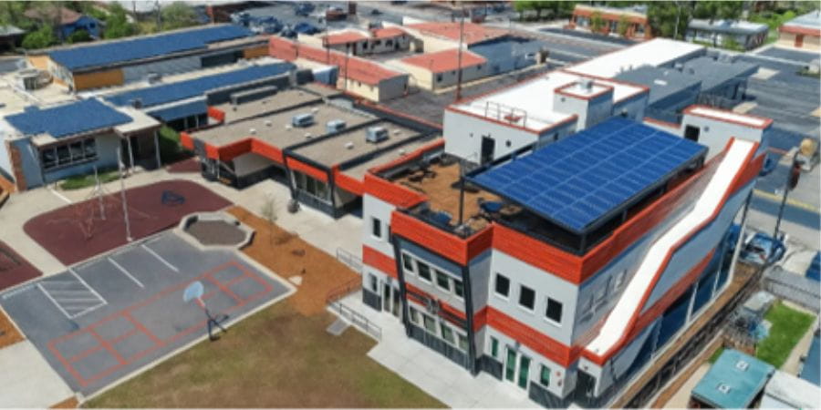 School with solar panels